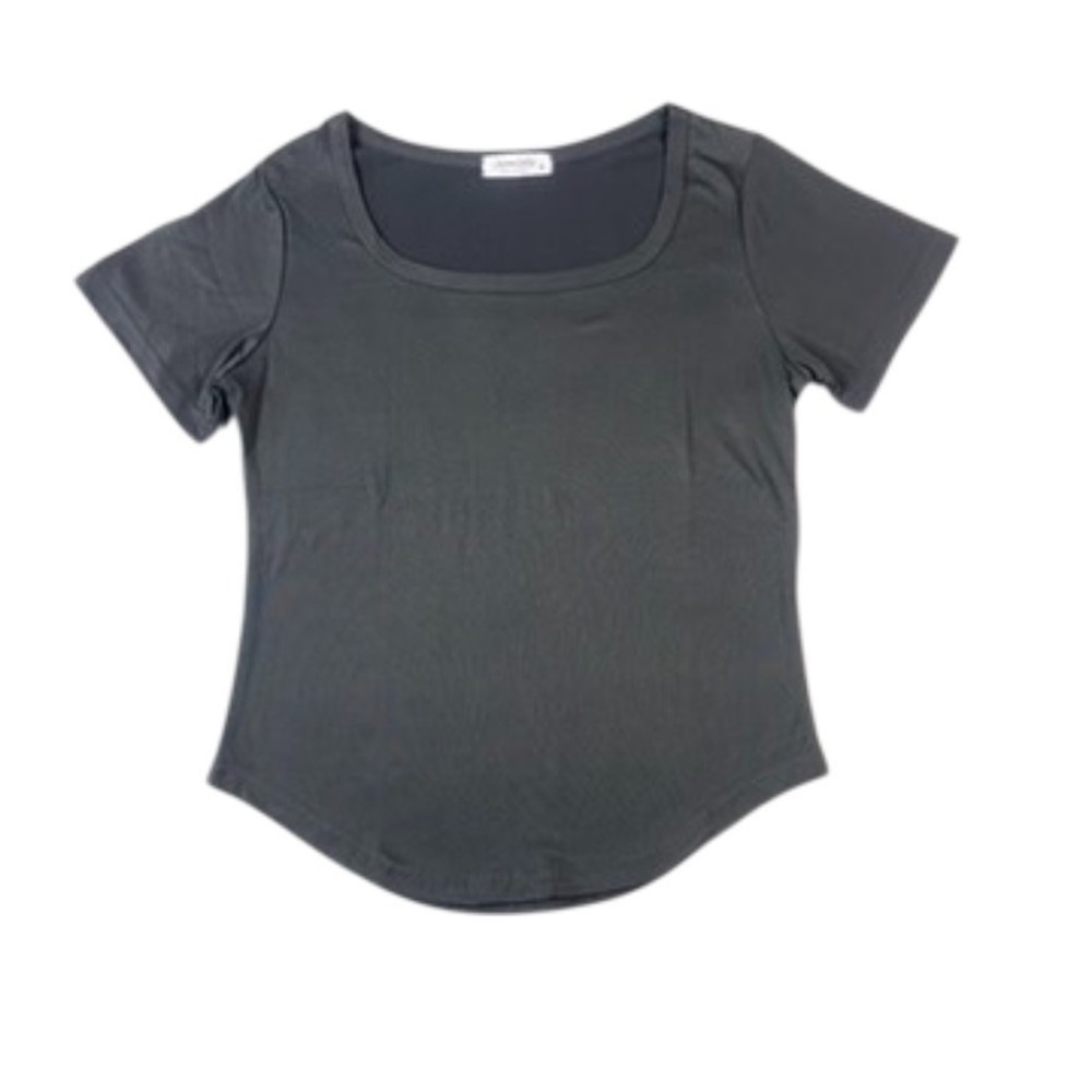 Jomiolo Women's Scoop Neck Short Sleeve Tee Gray Size S NWOT